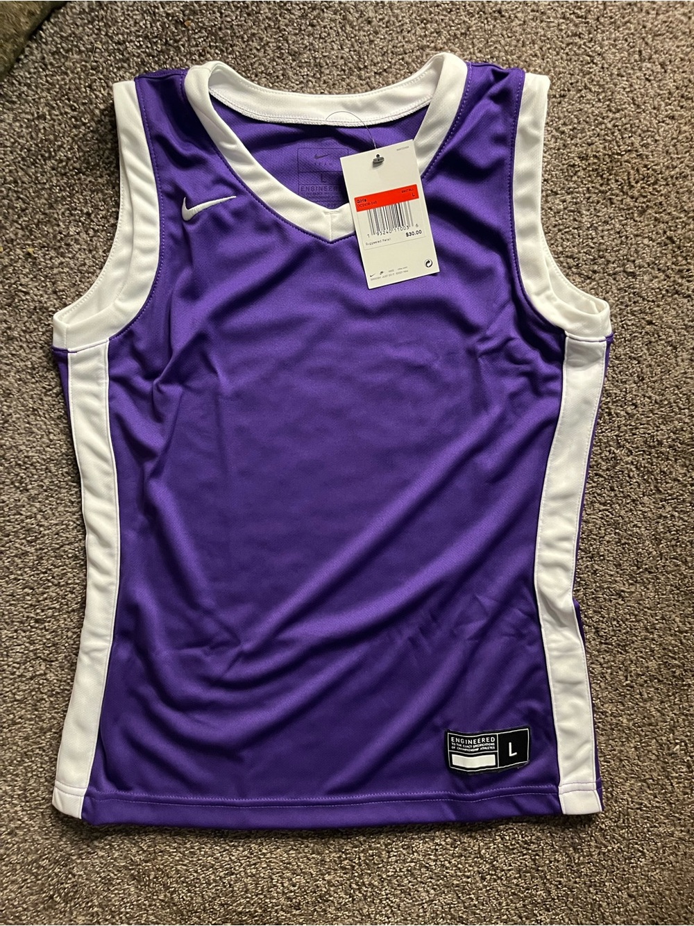 Nike Purple Performance Jersey with Black and White Engineered Label